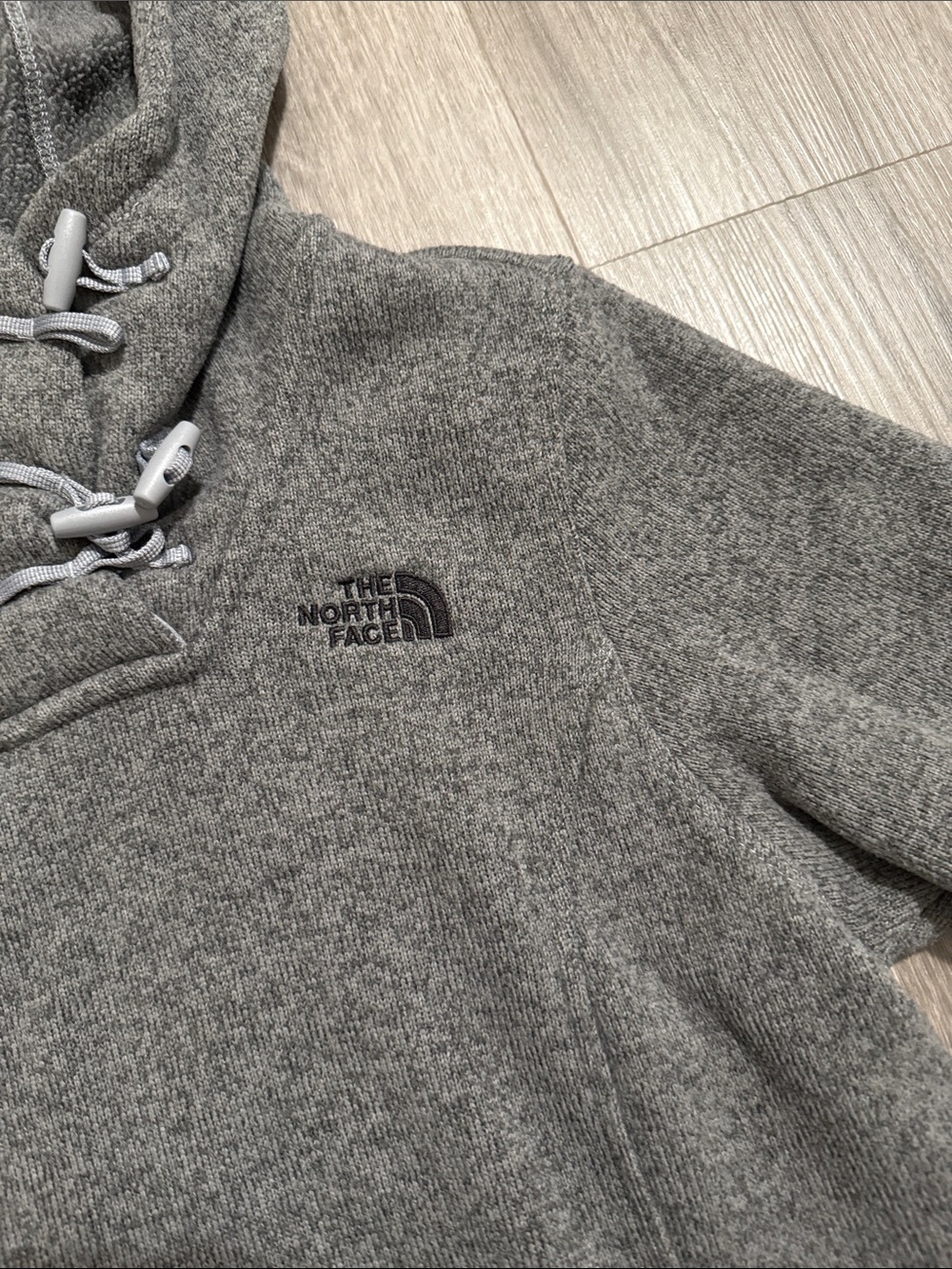 The North Face Gray Hooded Fleece Pullover - Picture 2 of 2